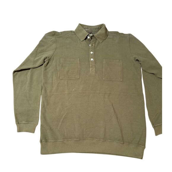 Weekendz off long-sleeve button henley   t shirt L - Picture 1 of 5